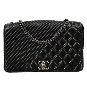 Chanel Black Calfskin Coco Boy Flap Shoulder Bag